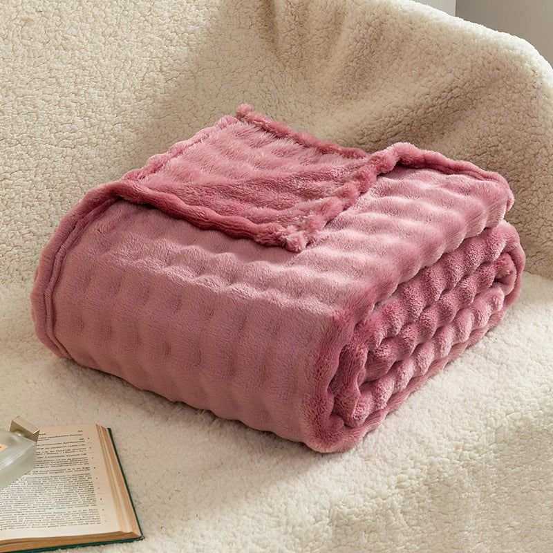 Soft Bubble Flannel Throw Blanket