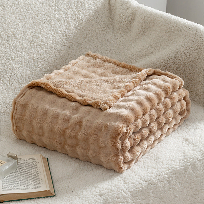 Soft Bubble Flannel Throw Blanket