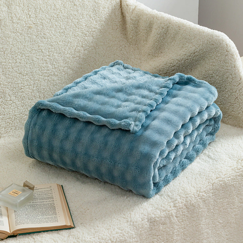 Soft Bubble Flannel Throw Blanket