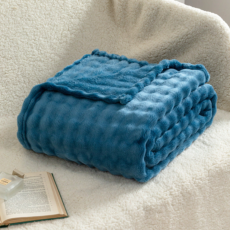 Soft Bubble Flannel Throw Blanket