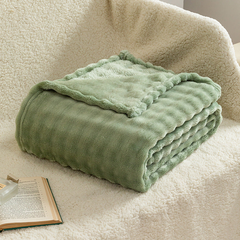 Soft Bubble Flannel Throw Blanket