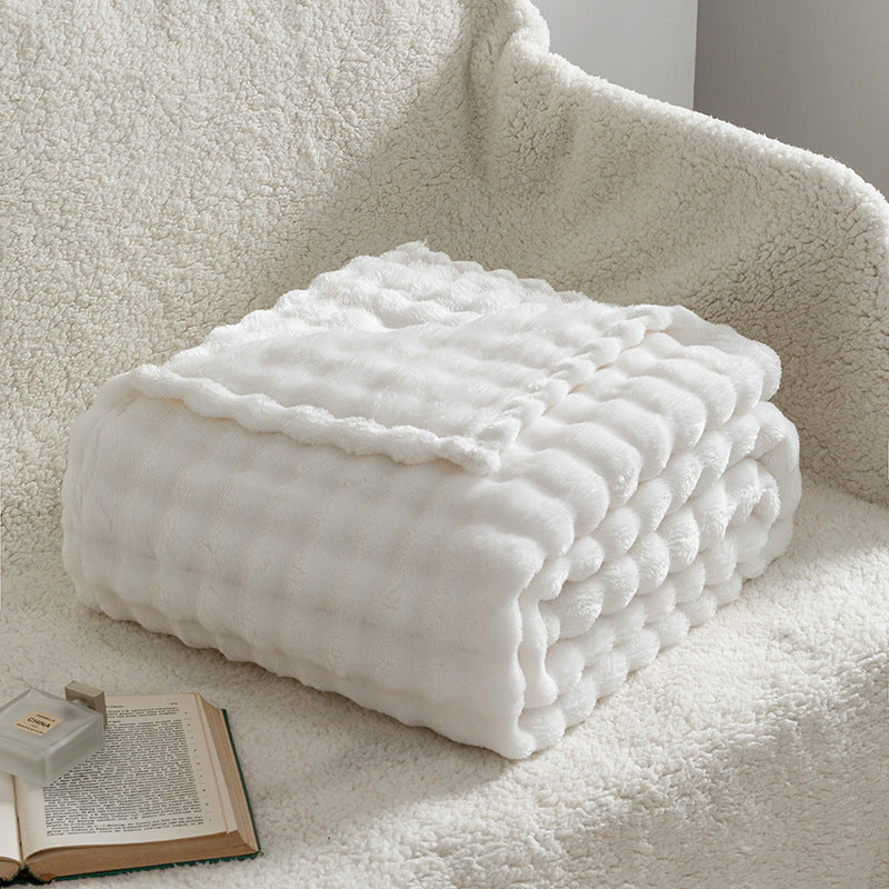 Soft Bubble Flannel Throw Blanket