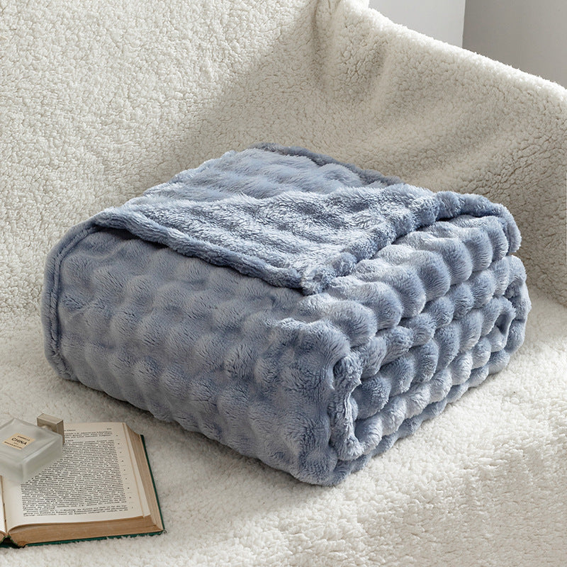 Soft Bubble Flannel Throw Blanket