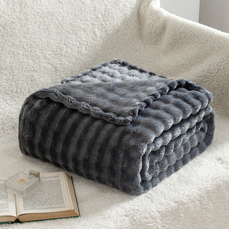 Soft Bubble Flannel Throw Blanket