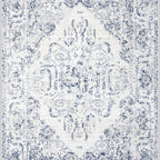 Blue Vintage Floral Area Rug