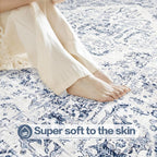 Blue Vintage Floral Area Rug