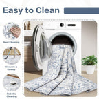 Blue Vintage Floral Area Rug