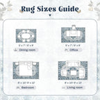 Blue Grey Vintage Floral Rug