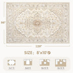 Beige Brown Vintage Area Rug